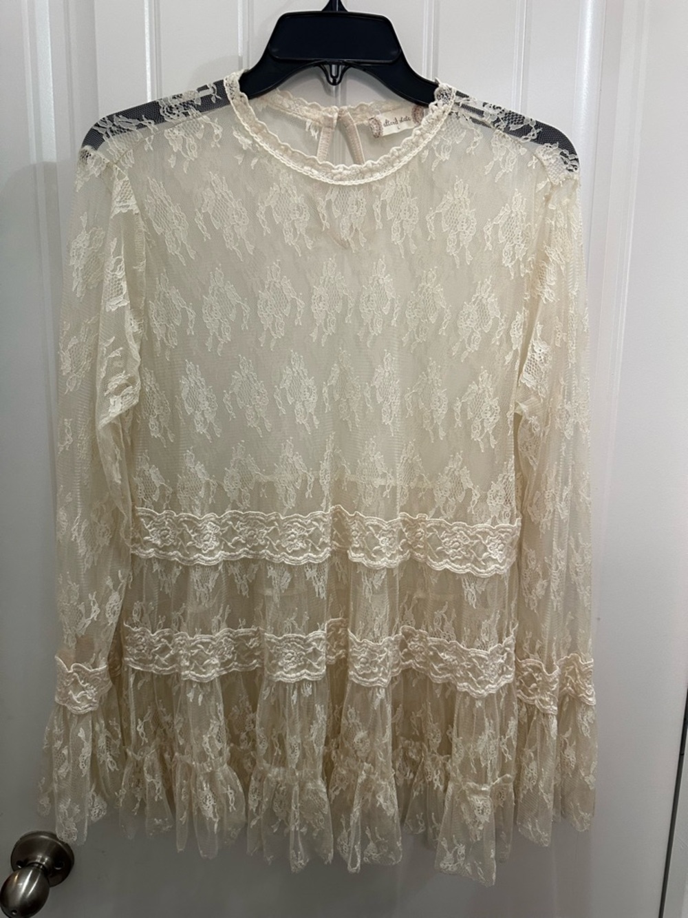Altard state  Ivory Lace Peplum Blouse size L